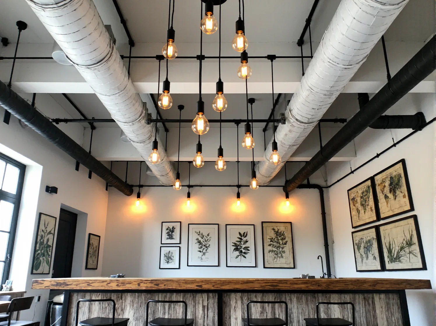 Surowe wnętrze z betonem na ścianie ocieplone dywanem retro