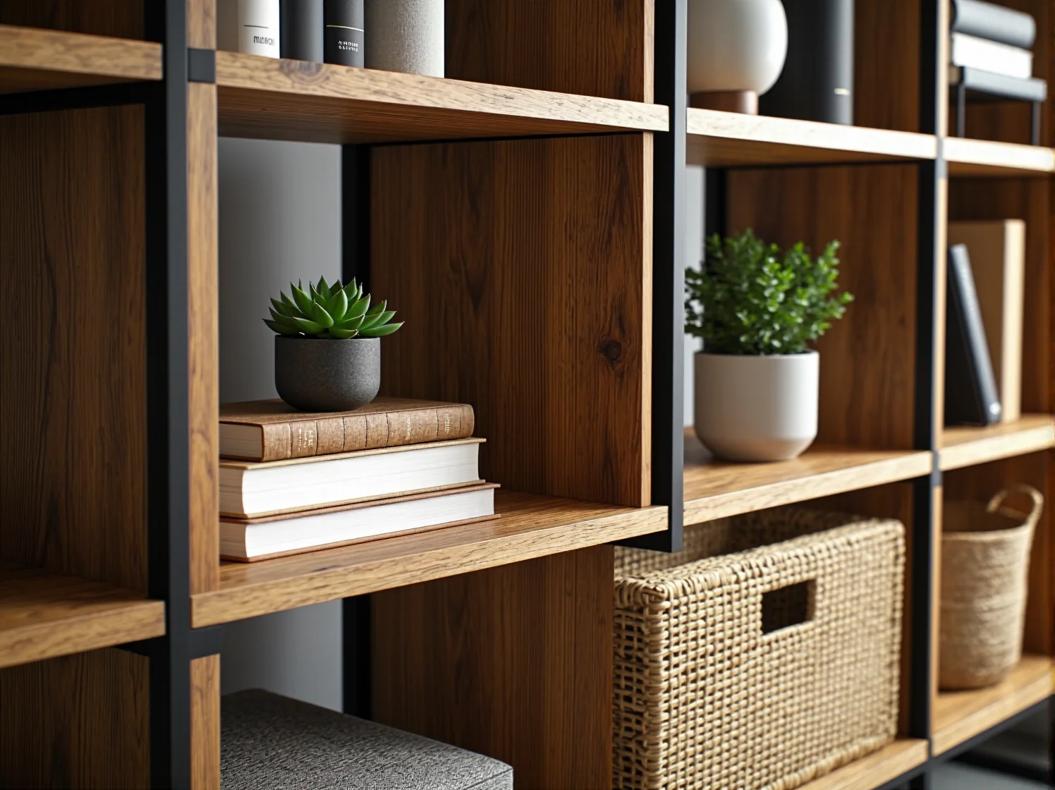 Białe półki modułowe w pokoju dziecięcym organizujące zabawki i gry