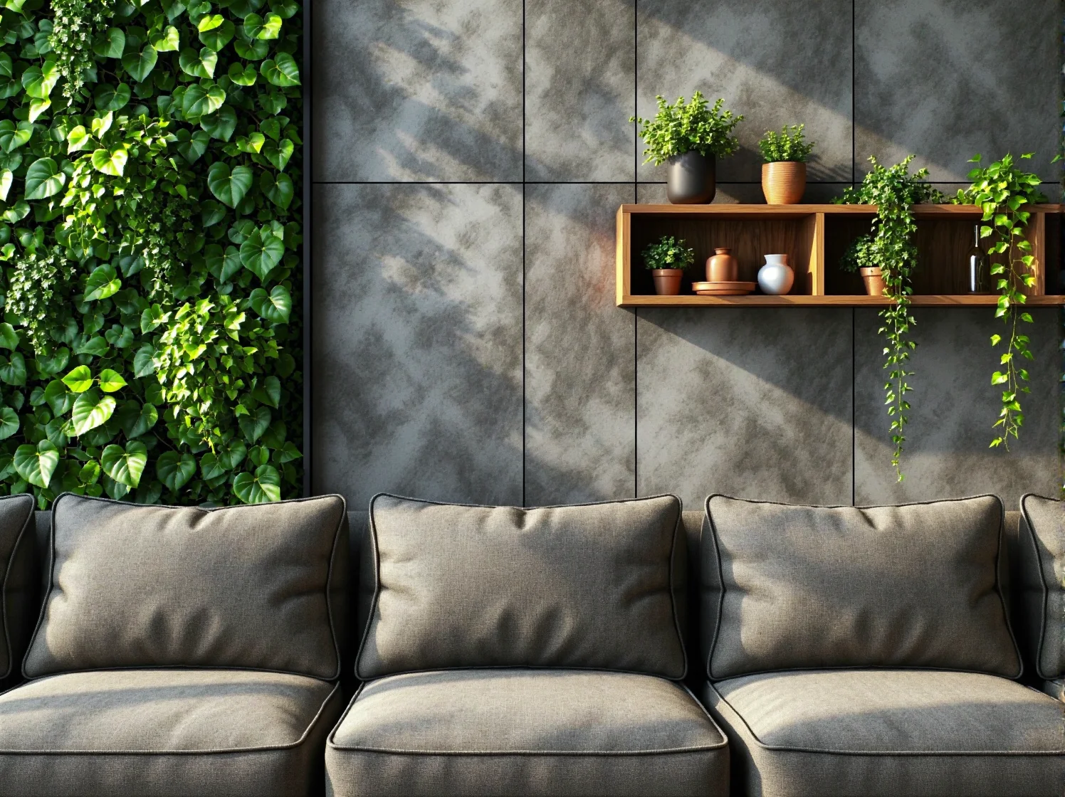 Biophilic design w sypialni: dużo roślin doniczkowych i naturalne drewno