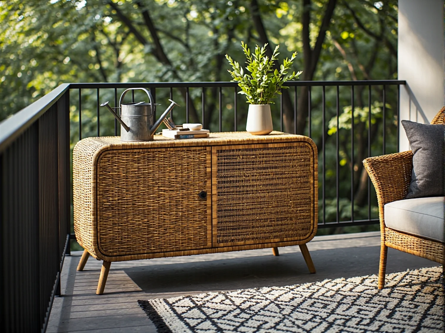 Praktyczna komoda z szufladami do ogrodu, wykonana z materiałów z recyklingu.