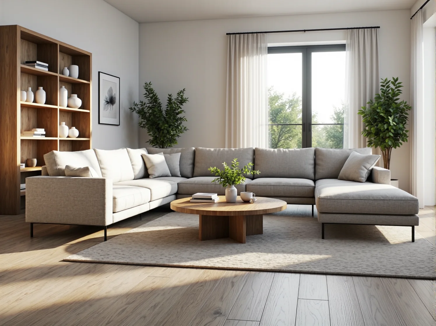 Narożna sofa szara z szezlongiem na metalowych nóżkach