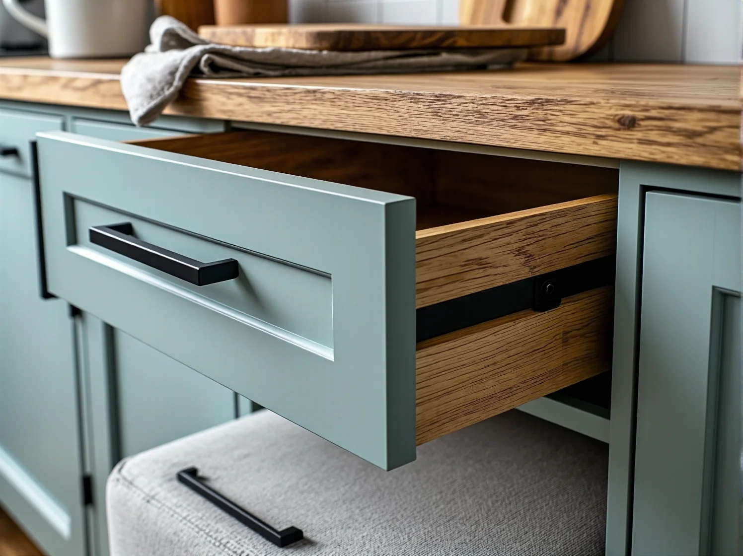 Malowanie drewnianej komody na biało, etap renowacji mebli w stylu skandynawskim.