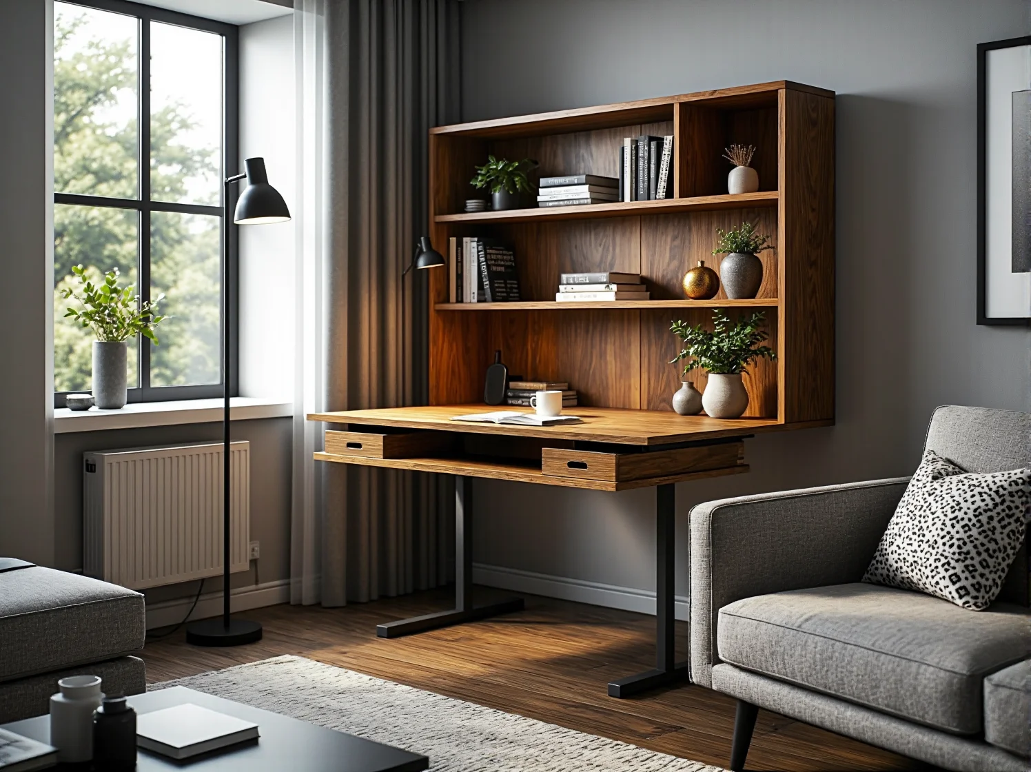 Praca na stojąco przy biurku regulowanym dla zdrowego kręgosłupa i komfortu