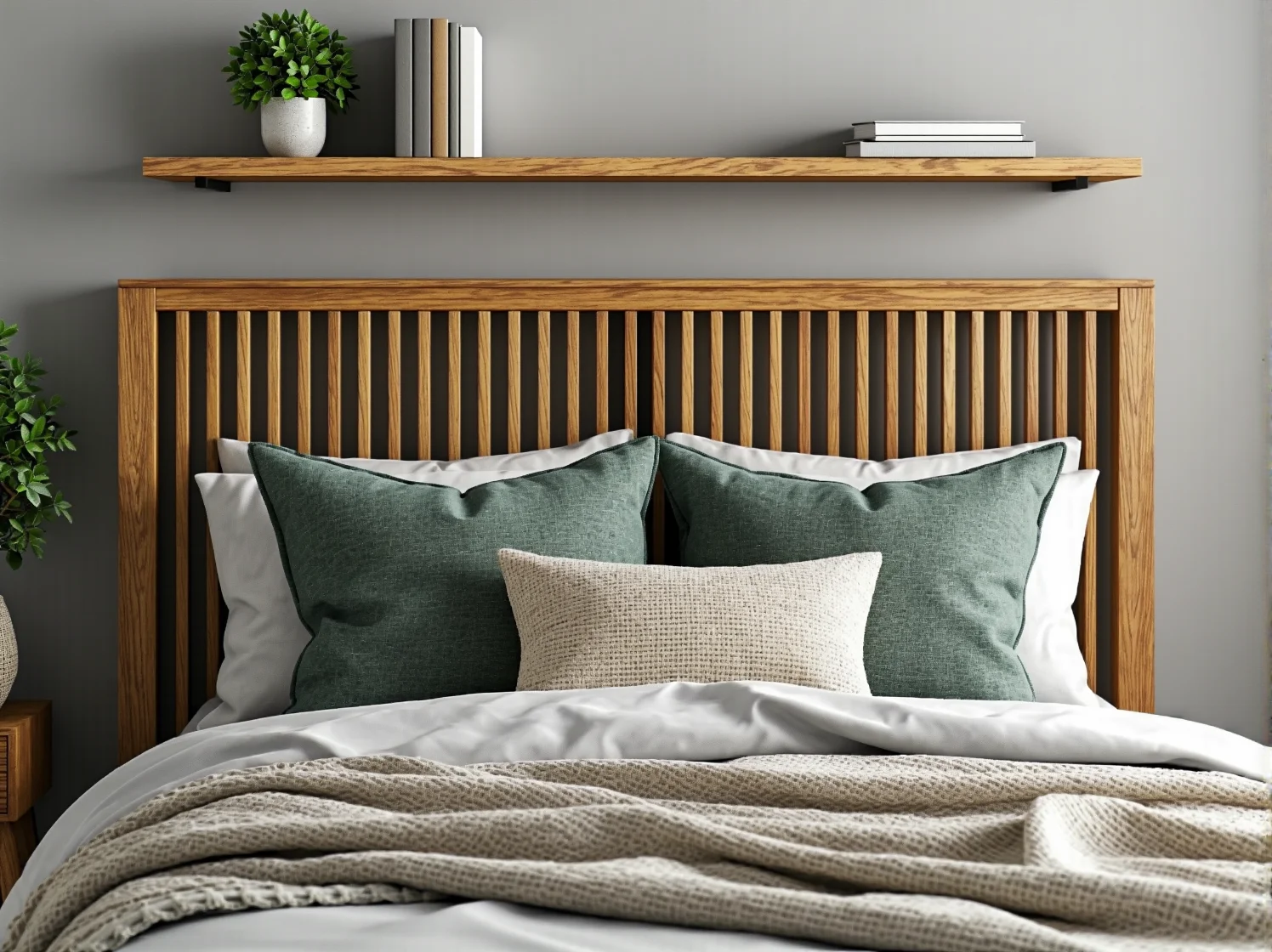 Solidna rama łóżka z drewna bukowego o naturalnym wykończeniu olejowanym