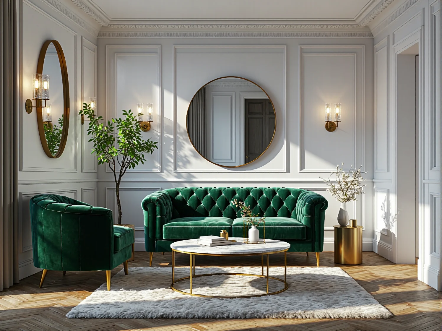 Elegancka sofa chesterfield szmaragdowa z pikowanym oparciem