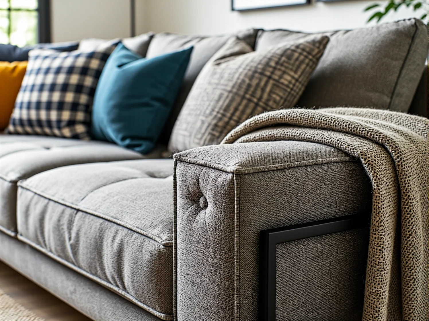 Elegancki narożnik w salonie w stylu retro, otoczony meblami vintage i stylowymi dodatkami.