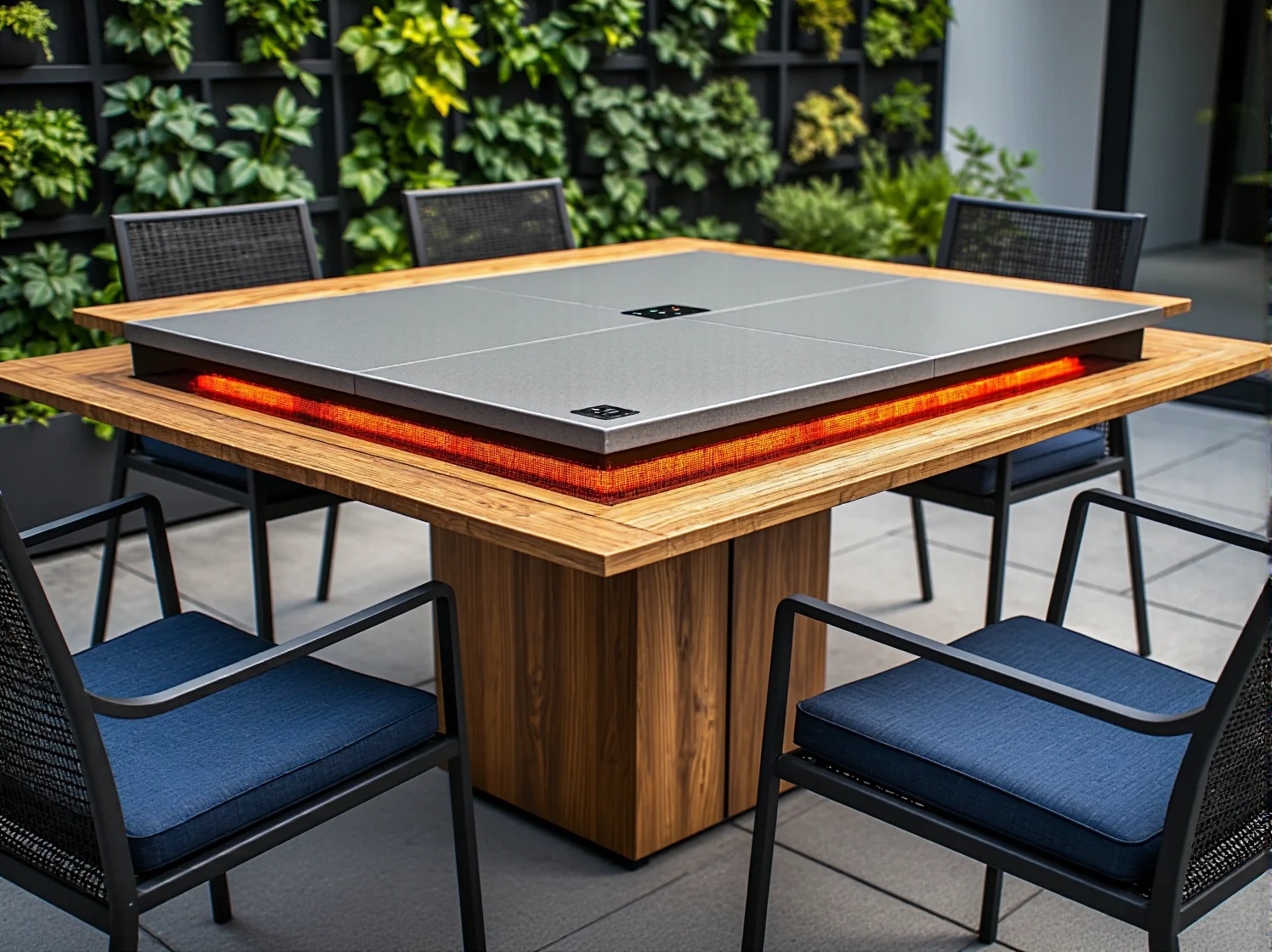 Inteligentna sofa ogrodowa z wbudowanymi głośnikami Bluetooth i regulacją światła