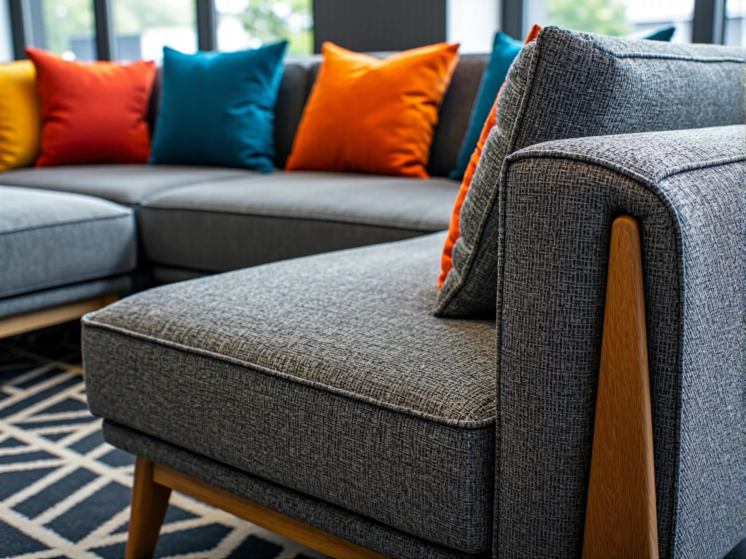 Wytrzymałe sofy i fotele biurowe do strefy spotkań w coworkingu, ergonomiczne i stylowe meble.